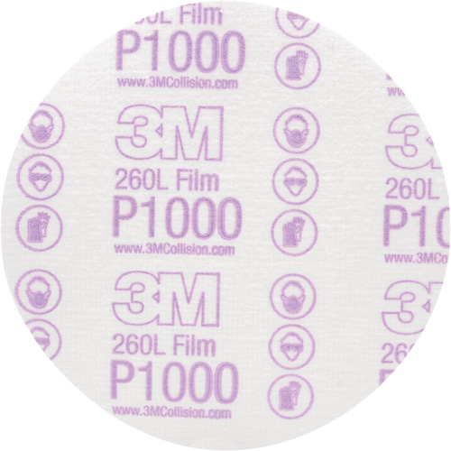 Hookit Finishing Film Disc, 6" Dia., P1000 Grit, Aluminum Oxide, Film Haskins Industrial Inc.