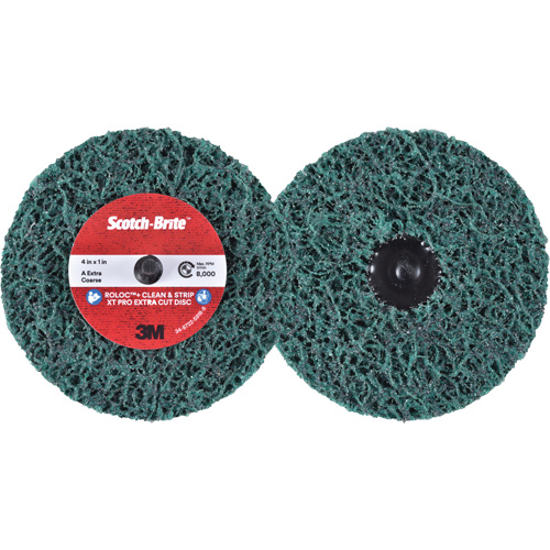 Scotch-Brite Roloc+ Clean & Strip XT Pro Extra Cut Disc, 4" Dia., Extra Coarse Grit, Aluminum Oxide Haskins Industrial Inc.