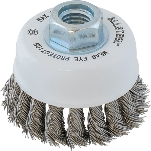 Brosse m&eacute;tallique AllSteel, 3" dia. x 5/8"-11 arbre Haskins Industrial Inc.