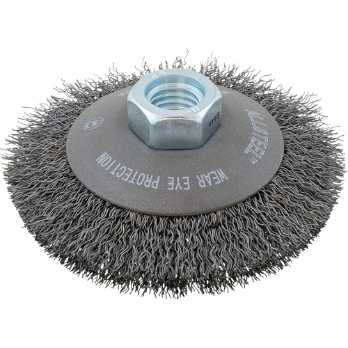 Brosse &agrave; fils torsad&eacute;s AllSteel, 5" dia., Fils 0,0118", Arbre 5/8"-11 Haskins Industrial Inc.