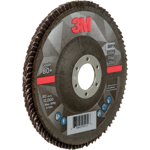 Disque &agrave; lamelles &agrave; changement rapide 769F, 5" x 7/8", Type 27, Grain 80+, C&eacute;ramique Haskins Industrial Inc.