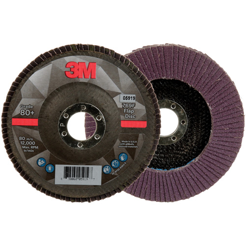 Disque &agrave; lamelles &agrave; changement rapide 769F, 5" x 7/8", Type 27, Grain 80+, C&eacute;ramique Haskins Industrial Inc.