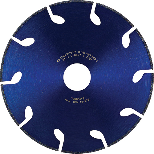 Meule &agrave; tronçonner Dialast RightCut, 5" x 0,05", Arbre de 7/8", Type 01/41, Losange, 12225 Tr/min Haskins Industrial Inc.