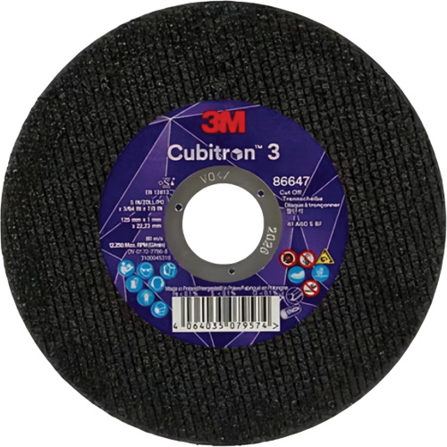 Cubitron 3 Cutting Disc, 5" x 9/32", 3/8" Arbor, Type 41 Haskins Industrial Inc.