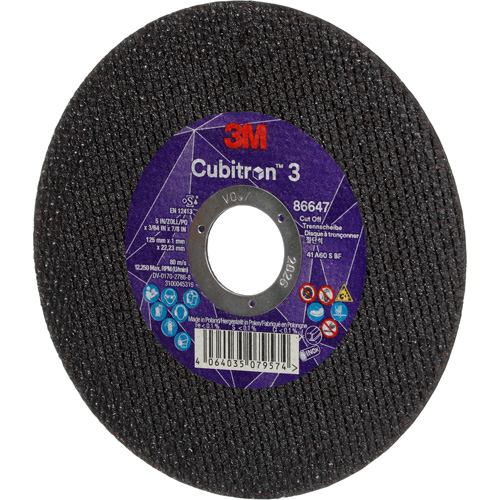 Cubitron 3 Cutting Disc, 5" x 9/32", 3/8" Arbor, Type 41 Haskins Industrial Inc.