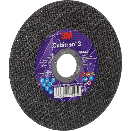 Cubitron 3 Cutting Disc, 5" x 9/32", 3/8" Arbor, Type 41 Haskins Industrial Inc.