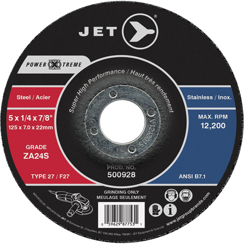 Meule Power-Xtreme ZA24S, 5" x 1/4", Arbre 7/8", Type 27 Haskins Industrial Inc.