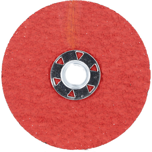Disque de verrouillage en fibres avec fixation Speed-Change, 4-1/2" dia., Grain 24, C&eacute;ramique d'alumine Haskins Industrial Inc.