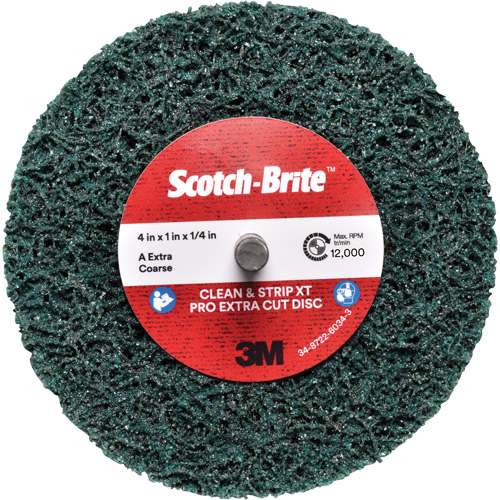 Scotch-Brite Clean and Strip XT Pro Extra Cut Disc XC-DC, 4" Dia., Extra Coarse Grit, Aluminum Oxide Haskins Industrial Inc.