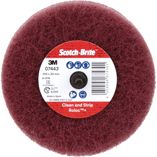 Scotch-Brite Roloc Plus General Purpose Scuffing Wheel, 4" Dia. Haskins Industrial Inc.