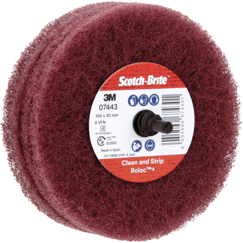 Scotch-Brite Roloc Plus General Purpose Scuffing Wheel, 4" Dia. Haskins Industrial Inc.