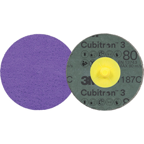 Cubitron 3 Roloc Fibre Disc, 2" Dia., 80+ Grit, Ceramic Haskins Industrial Inc.