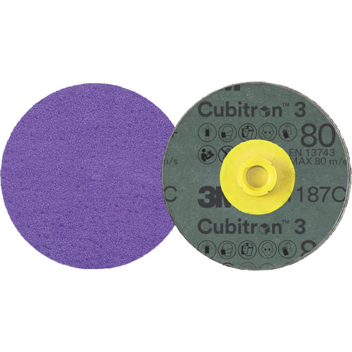 Disque en fibre Roloc Cubitron 3, 4" dia., Grain 80+, C&eacute;ramique Haskins Industrial Inc.