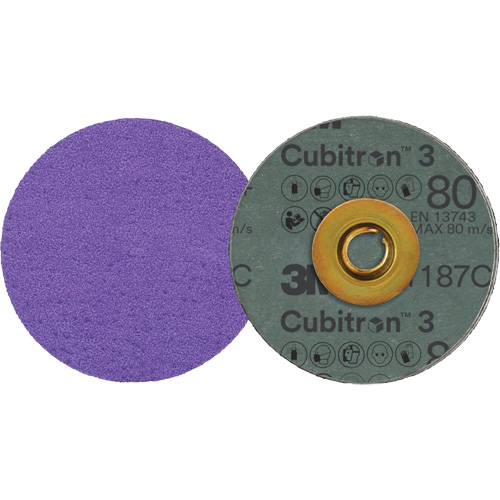 Disque en fibre Roloc Cubitron 3, 3" dia., Grain 80+, C&eacute;ramique Haskins Industrial Inc.