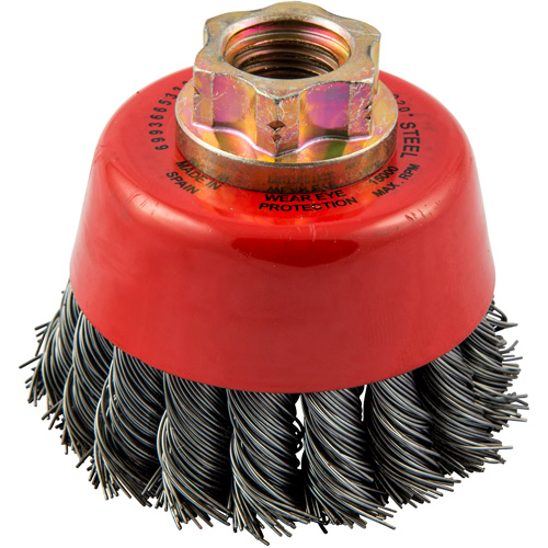 Knotted Wire Cup Brush, 2-3/4" Dia. x 5/8"-11 Arbor Haskins Industrial Inc.