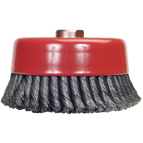 Brosse-boisseau &agrave; fils nou&eacute;s, 6" dia. x 5/8"-11 arbre Haskins Industrial Inc.