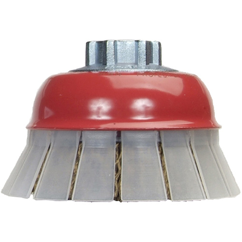 Brosse-boisseau en fil m&eacute;tallique serti avec grille de protection Haskins Industrial Inc.