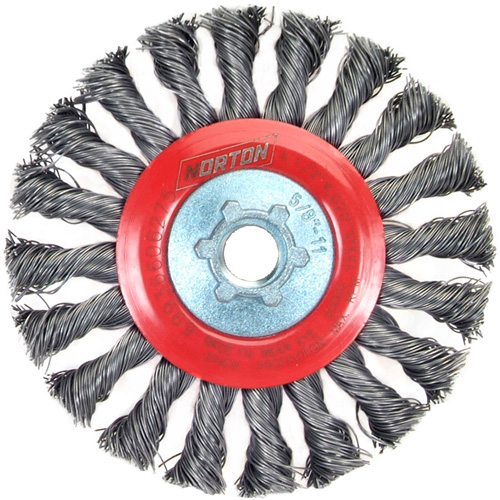 Standard Twist Wire Wheel, 4-1/2" Dia., 0.02" Fill, 5/8"-11 Arbor, Steel Haskins Industrial Inc.