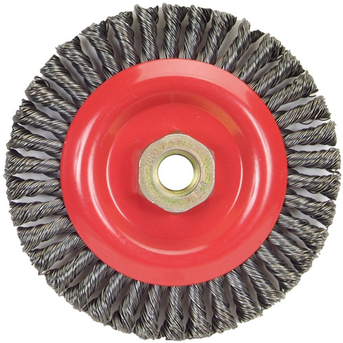 Stringer Bead Knot Wire Brush For Angle Grinders, 5" Dia., 0.02" Fill, 5/8"-11 Arbor, Steel Haskins Industrial Inc.
