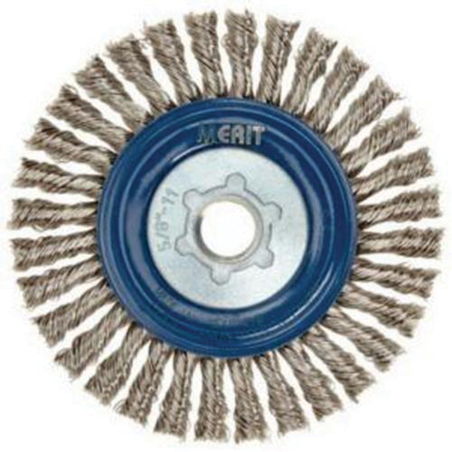 Stringer Bead Knot Wire Brush For Angle Grinders, 5" Dia., 0.02" Fill, 5/8"-11 Arbor, Stainless Steel Haskins Industrial Inc.