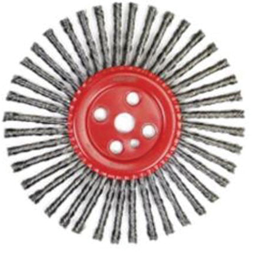 Stringer Bead Knot Wire Brush, 12" Dia., 0.035" Fill, 1" Arbor, Steel Haskins Industrial Inc.
