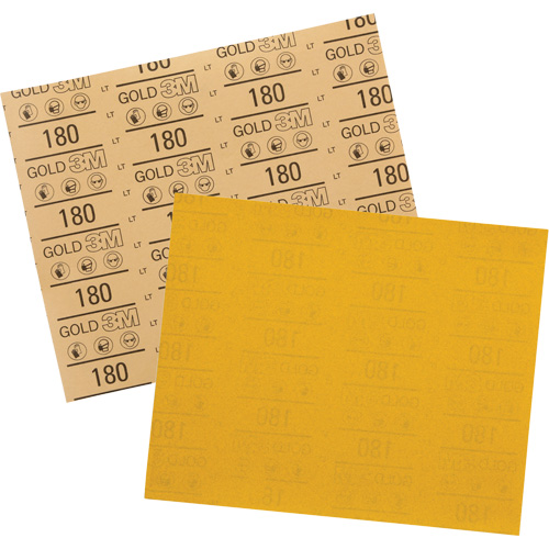 Gold Abrasive Sheet 12545, 9" x 11", 180 Grit, Aluminum Oxide Haskins Industrial Inc.