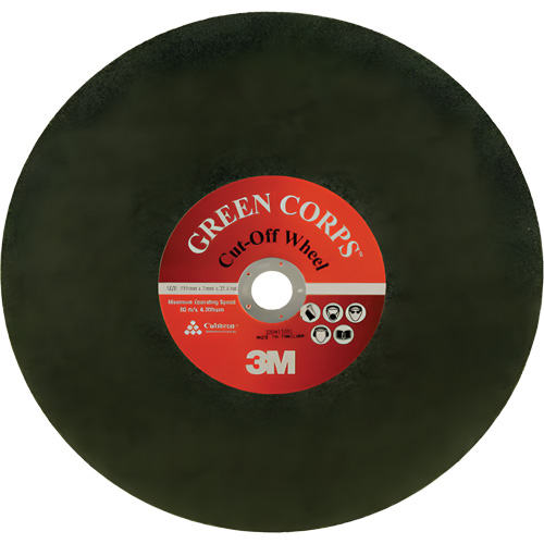 Disque &agrave; tronçonner Green Corps, 13-9/10" x 0,118", Arbre de 1", C&eacute;ramique, 20 000 Tr/min Haskins Industrial Inc.