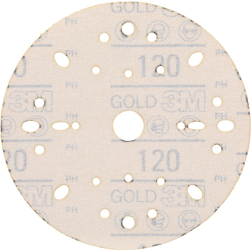 Disque abrasif dor&eacute; Hookit, dia 6", Grain 120, Oxyde d'aluminium, Poids C Haskins Industrial Inc.