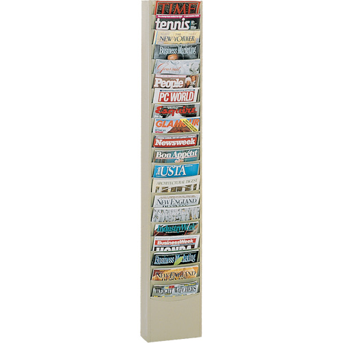 Literature Rack, Wall Mount, 20 Slots, Steel, 9-3/4" W x 4-1/8" D x 58" H Haskins Industrial Inc.