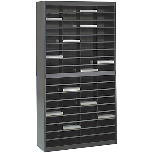 Heavy-duty Literature Organizers, Stationary, 72 Slots, Steel, 37-1/2" W x 12-3/4" D x 71" H Haskins Industrial Inc.
