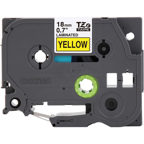 Tape Cartridge for P-touch&reg; Labeling System, 18 mm x 8 m, Black on Yellow Haskins Industrial Inc.