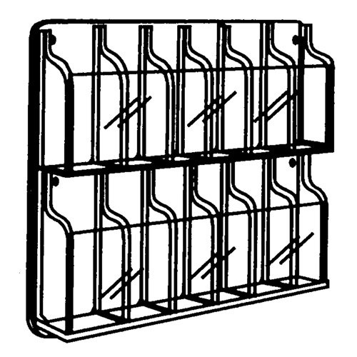 Pr&eacute;sentoirs, Mural, 9 fentes, Plastique, 30" la x 2" p x 36-7/8" h Haskins Industrial Inc.
