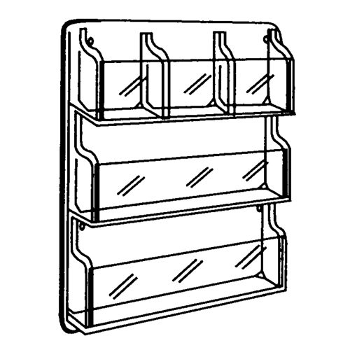 Pr&eacute;sentoirs, Mural, 9 fentes, Plastique, 30" la x 2" p x 36-7/8" h Haskins Industrial Inc.