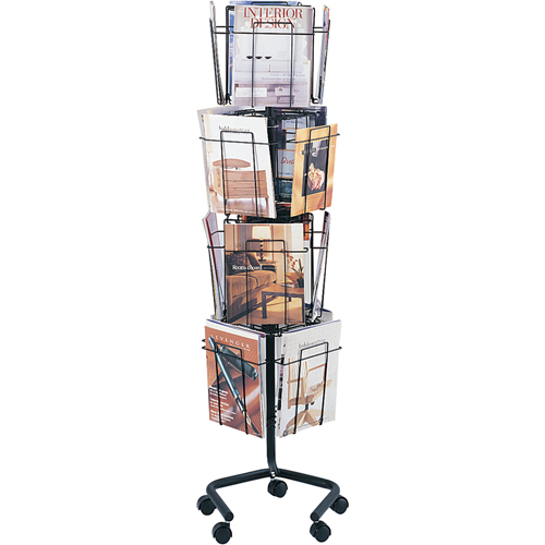 Pr&eacute;sentoirs pivotants pour documentation, Rotatif, 16 fentes, Fil m&eacute;tallique, 15" la x 15" p x 60" h Haskins Industrial Inc.