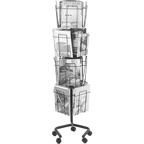 Pr&eacute;sentoirs pivotants pour documentation, Rotatif, 16 fentes, Fil m&eacute;tallique, 15" la x 15" p x 60" h Haskins Industrial Inc.