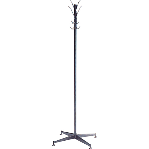 Coat Tree, 60" H, Steel, Black, 8 Hook(s) Haskins Industrial Inc.