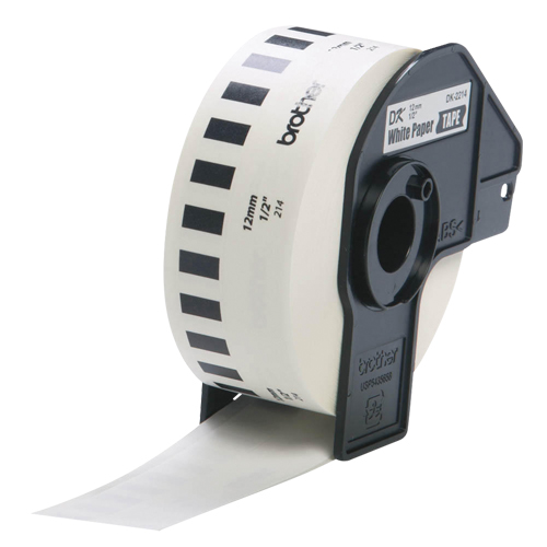 Tape Cartridge for P-touch&reg; Labeling System, 12 mm x 100', Black on White Haskins Industrial Inc.