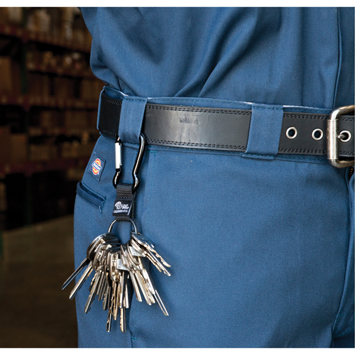 Split Ring Key Holder, Zinc Alloy Metal, 4-1/2" Cable, Carabiner Attachment Haskins Industrial Inc.