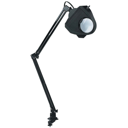 Lampe de travail avec loupe, 60 W, Fluorescent/Incandescente/DEL, Pince, Col 40", Noir Haskins Industrial Inc.
