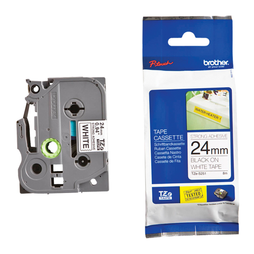 Laminated Industrial Tape, 24 mm x 13', Black on White Haskins Industrial Inc.