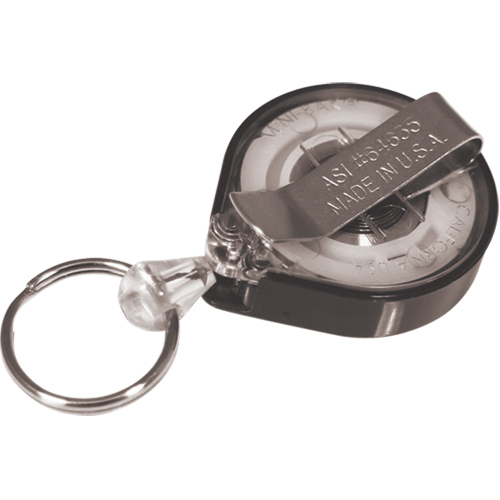 Retractable Mini-Bak&reg; Key Rings, Plastic, 36" Cable, Belt Clip Attachment Haskins Industrial Inc.