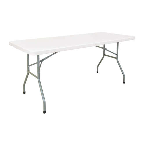 Folding Table, Rectangular, 72" L x 30" W, Polyethylene, White Haskins Industrial Inc.