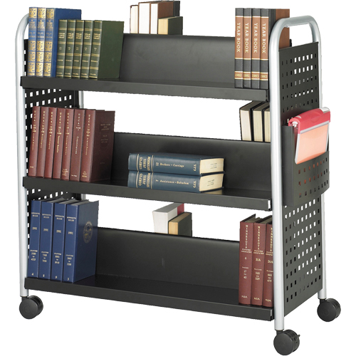 Scoot Book Carts, 200 lbs. Capacity, Black, 17-3/4" D x 41-1/4" L x 41-1/4" H, Steel Haskins Industrial Inc.
