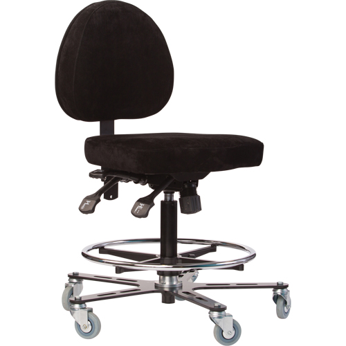 TF180 Welding Grade Ergonomic Stools, Suede, Black, 300 lbs. Capacity Haskins Industrial Inc.