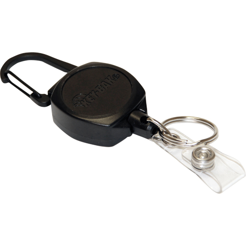 Self Retracting ID Badge and Key Reel, Zinc Alloy Metal, 24" Cable, Carabiner Attachment Haskins Industrial Inc.