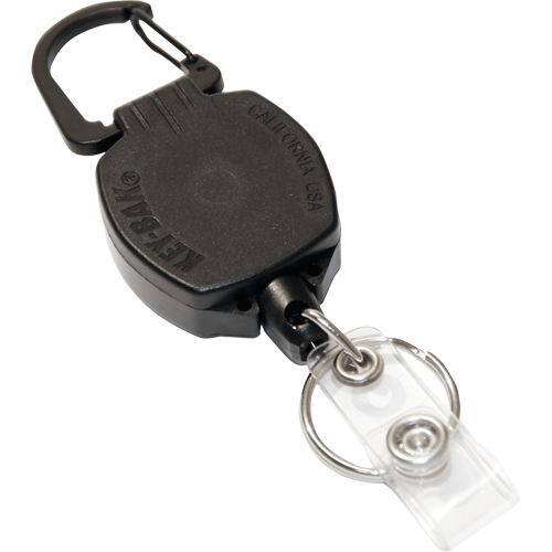 Self Retracting ID Badge and Key Reel, Zinc Alloy Metal, 24" Cable, Carabiner Attachment Haskins Industrial Inc.