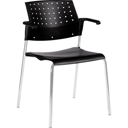 Stacking Chairs, Plastic, 33" High, 300 lbs. Capacity, Black Haskins Industrial Inc.