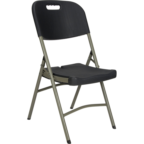 Folding Chair, Polyethylene, Black, 350 lbs. Weight Capacity Haskins Industrial Inc.