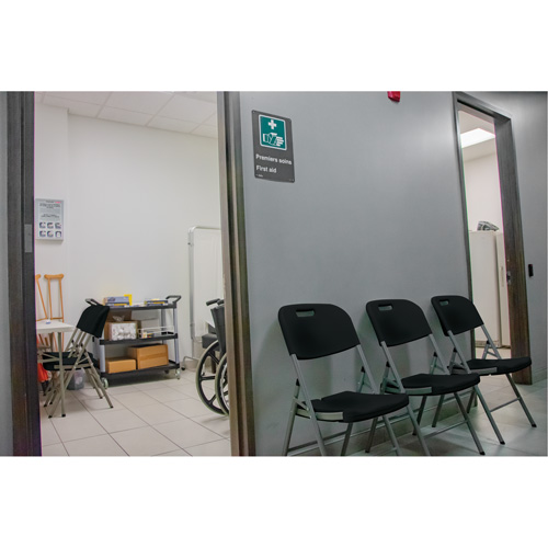 Folding Chair, Polyethylene, Black, 350 lbs. Weight Capacity Haskins Industrial Inc.
