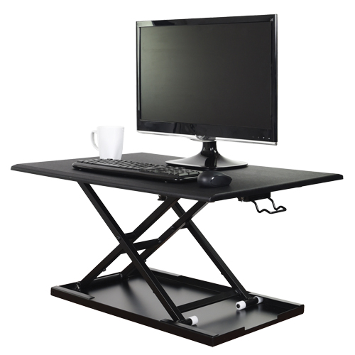 Adjustable Stand-Up Desk, Desktop Unit, 15-3/4" H x 31-1/2" W x 22-1/2" D, Black Haskins Industrial Inc.
